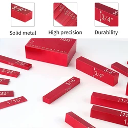 Jeu de blocs de jauge avec outil de test et de mesure gravé au Laser, pour routeur et scie de Table, accessoires pour le travail du bois, 15 pièces 