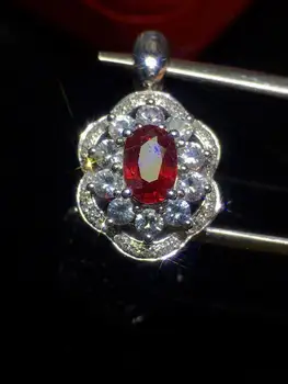 

Fine Jewelry Pure 18 K Gold AU750 G18K Natural 100% Red Ruby 0.85ct Pendant Gold Diamond Pendant Gemstone Necklaces for Women