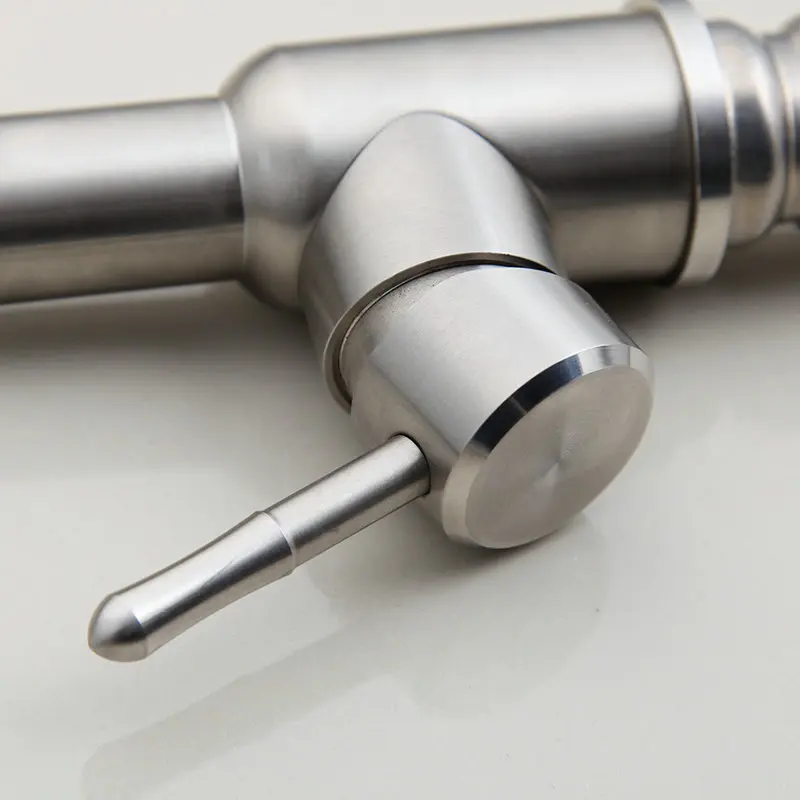 KEMAIDI Nickel Brushed Kitchen Faucet Single Hole Roatation Rotating Handle Cold And Hot Water For Kitchen And Bathroom Basin