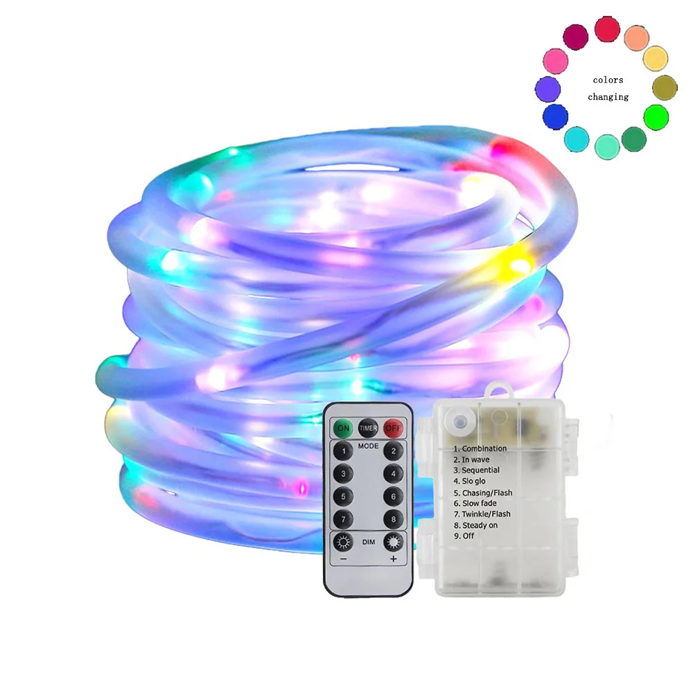 

8 Modes 10M Led Rainbow Tube Fairy Neon String Light Garland Outdoor Garden Christmas Holiday Wedding Party Strip Fairy Light