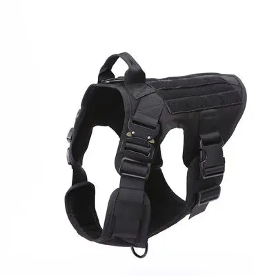 Tactical Dog Harness And Leash Set Metal Buckle Big Dog Vest German Shepherd Durable Pet Harness For Small Large Dogs Training 