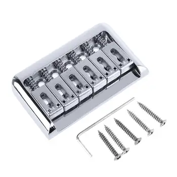 

Guitar Accessories Metal Chrome 6 String Electric Guitar Fixed Hardtail Bridge Adjustable Height