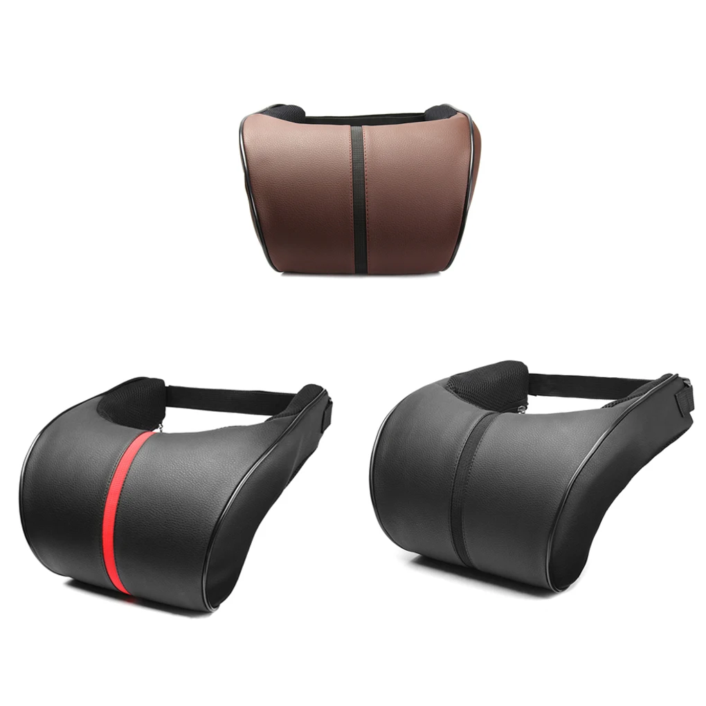 

Car Neck Support Pillow Auto PU Leather Memory Foam Pillow Head Neck Rest Cushions Headrest Pad