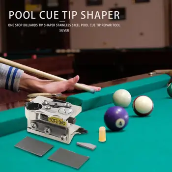 

Silver Billiards Tip Shaper Pool Cue Tip Stainless Steel Multifunctional Replacement Repair Tool Billiard Accessories