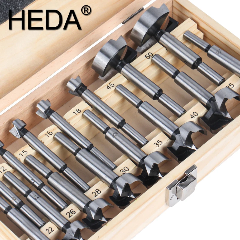 1050mm 15Pcs/Set Forstner Carbon Steel Boring Drill Bits Woodworking