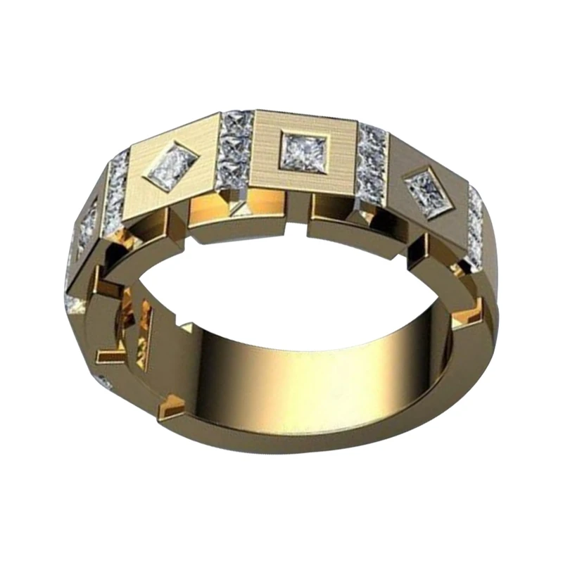 anillo femenino Punk Hiphop Men Women Zircon Ring Band Gothic Geometry Gadget Ring With Crystal