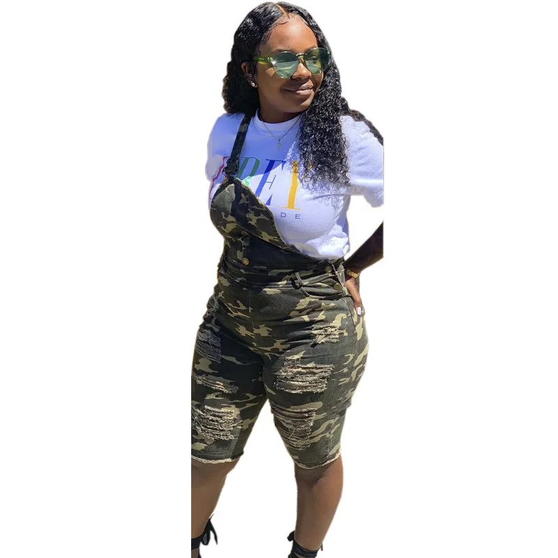 Женский сексуальный комбинезон с камуфляжным принтом, Летний комбинезон на бретелях, сексуальный комбинезон длиной до колена, боди LCY8167