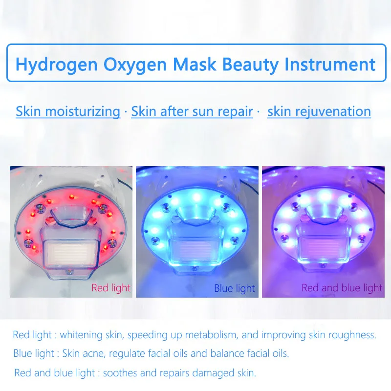  LED Face Mask LED Red & Blue Light Skin Rejuvenation Mask Spa Hydrogen Oxygen Mask Skin Care Beauty - 4000034901478