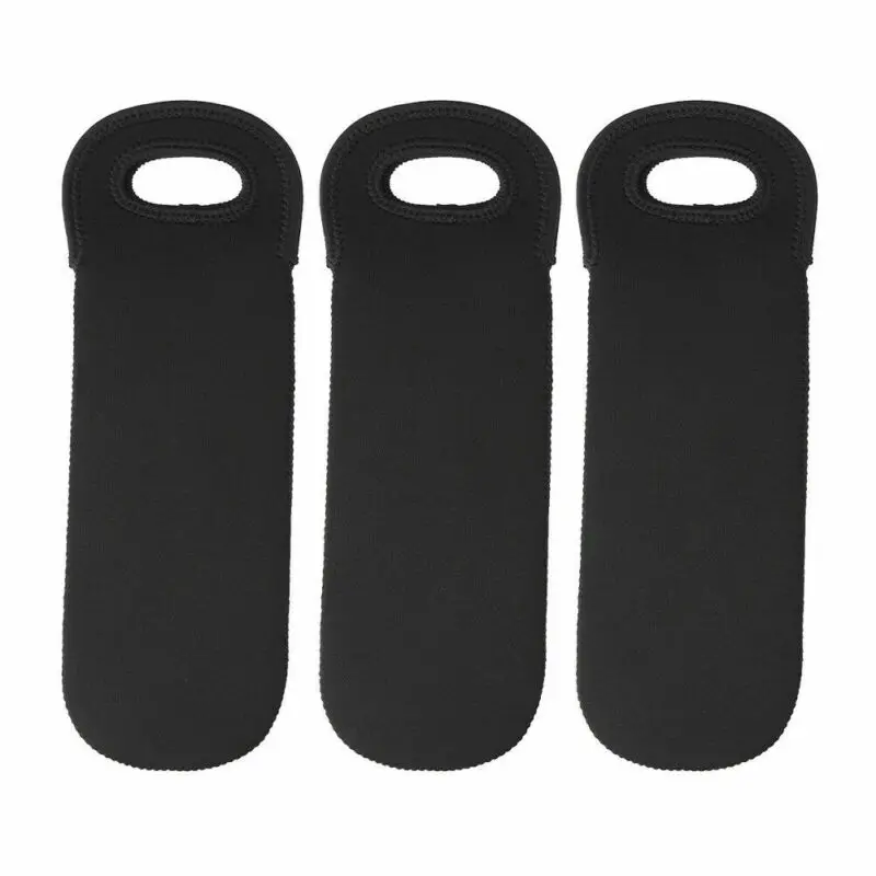 

3pcs Anti-fall Single Bottle Neoprene Red Wine Beer Bag Black Shockproof Anti-break Coke Bottle Bags