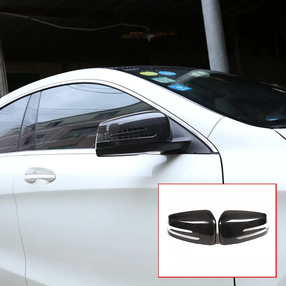Настоящее углеродное волокно для Mercedes Benz W204 A W176 E W212 E W207 GLA X156 CLA W117 CLS W218 боковое зеркало заднего вида крышка наклейки