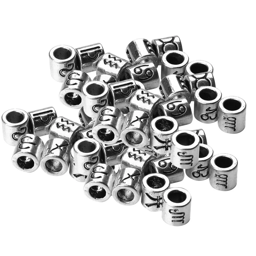 60 Pieces 12 Constellation Spacer Beads Charms Beads Intermediate Beads Metal Beads DIY Necklaces, Bracelets, Earrings