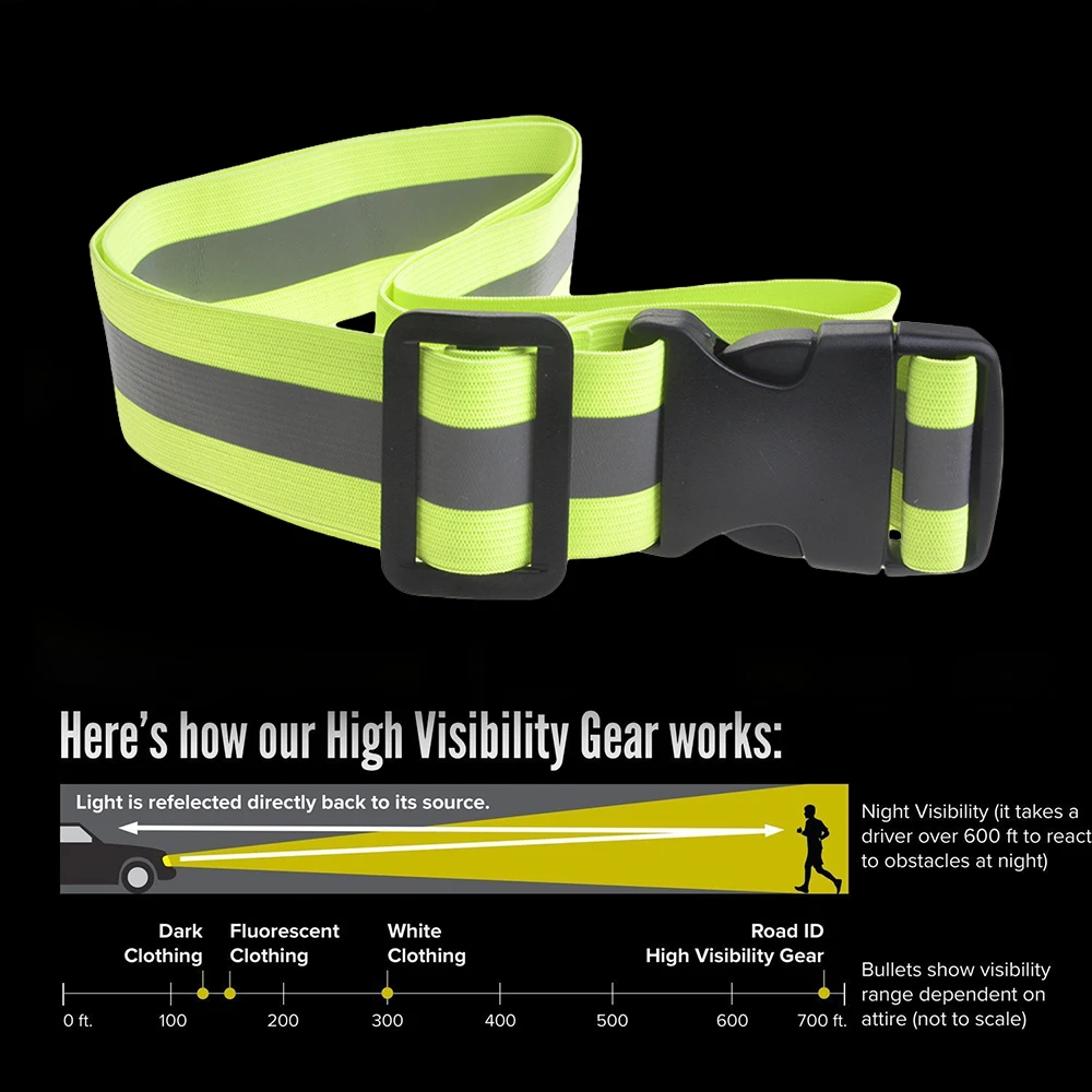 Регулируемый светоотражающий ремень безопасности для ночного бега ходьба высокая видимость 1 шт