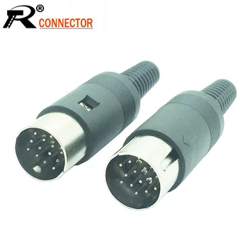 

40pcs/lot 13 Pin DIN Male Insert Plug Soldering Audio AV Connector DIN Plug Jack Socket with Spring Handle Wire Connector