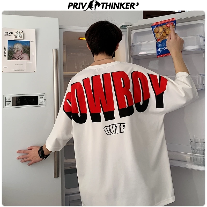 Мужская футболка с круглым вырезом Privathinker модная уличная одежда в Корейском