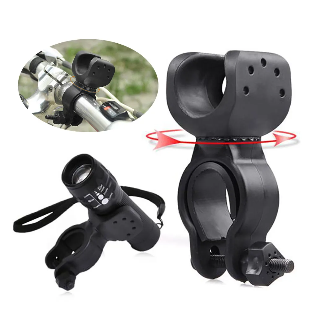 

2Pcs Outdoor Cycling Bicycle 360 Degree Rotary Bike Clip Holder Bracket for Flashlight Lamp Bicycle Front Light Support