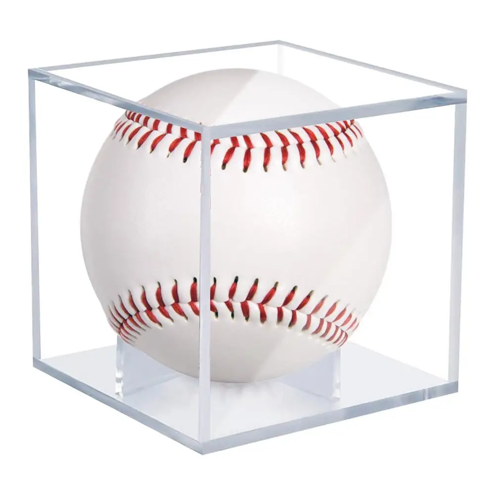 Acrylic Baseball Display Case UV Protected Cube Baseball Holder Square