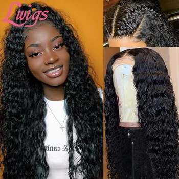 

Brazilian Deep Wave Lace Front Human Hair Wigs Women Cheap U Part Lace Part Wig Water Wave Preplucked With Baby Hair Remy Lwigs