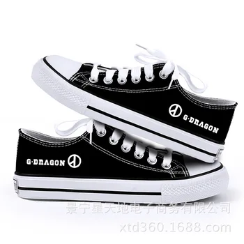 

KPOP G-Dragon Canvas Shoes Coup Detat Trainers Lace Up Shoes Peaceminuse G-Dragon Printing Unisex Shoes FH28