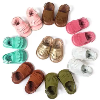 

Leisure Tassel Baby Sandals Summer Fashion Baby Girls Sandals Children PU Clogs Shoes