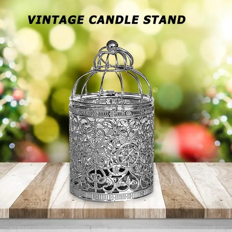 Клетка Форма Подсвечники Tealight полые металлические железные Европейский Стиль Нежный реквизит индивидуальные подсвечники домашний декор