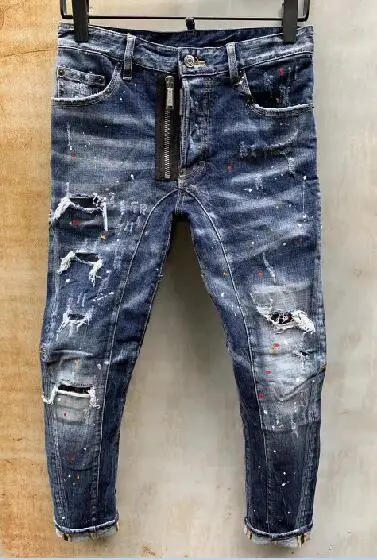 

DSENQI New Men Jeans Ripped for Men Skinny DSQ Jeans Pants Mens Jeans Outwear Man Pants T97