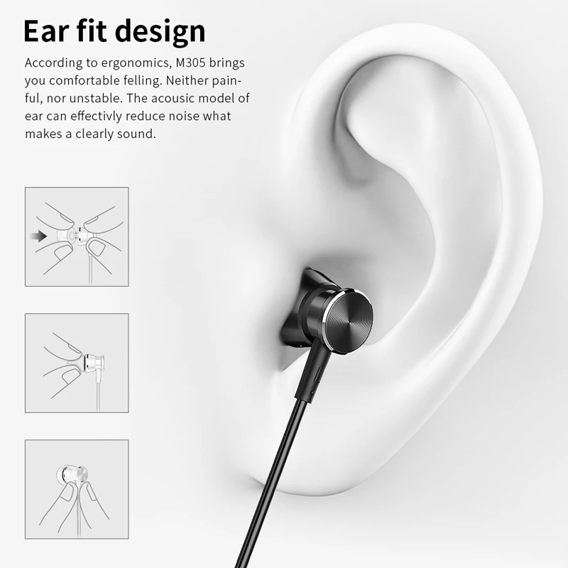 Metal Wired Headphone Earphone In ear with Mic Sports Bass Earbuds Headset for xiaomi iPhone huawei LG Earphones