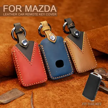 Copertura chiave dell'automobile di cuoio per Mazda 3 berlina berlina 2019 CX-5 CX-9 2020 CX50 portachiavi custodia protettiva per telecomando