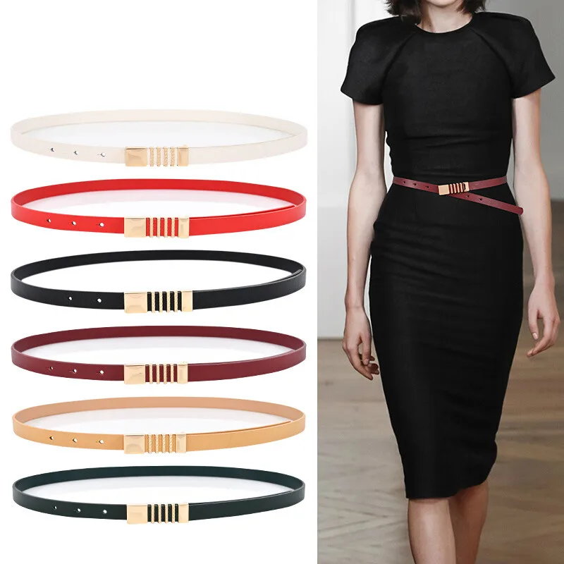 New Genuine Leather Belts For Women Luxury Design Gold Alloy Buckle