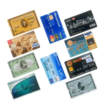 

32GB 64GB 128GB Real Capacity Credit Card USB Disk 2.0 Memory Stick HSBC MasterCard USB Flash Drive Pendrive 4GB 8GB Pen Drive