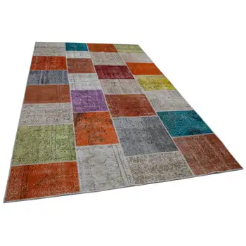 

194x300 Cm Multicolor Handmade Patchwork Rug-6x10 Ft