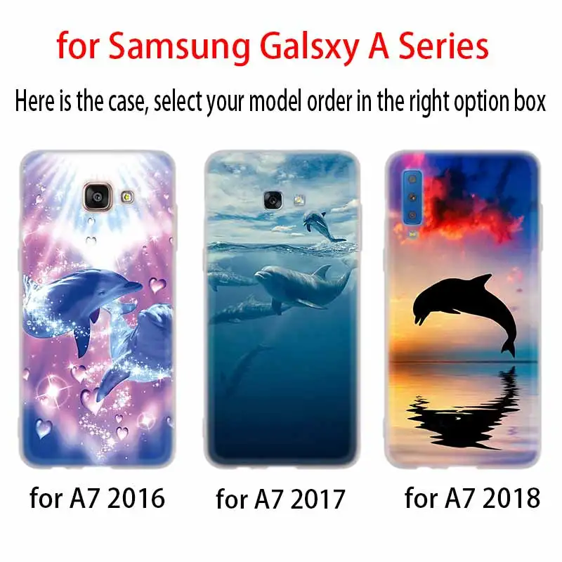 Прекрасный Дельфин чехол силиконовый защитный для телефона Samsung A50 A70 A80 A30 A40 A90 A6 A8