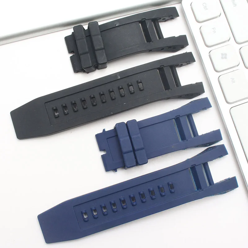 32x26mm Dark Blue Silicone Watchband replacement for Invicta Black Strap Subaqua Noma IV 4-lugs Smart Watch Bracelet Accessories | Наручные