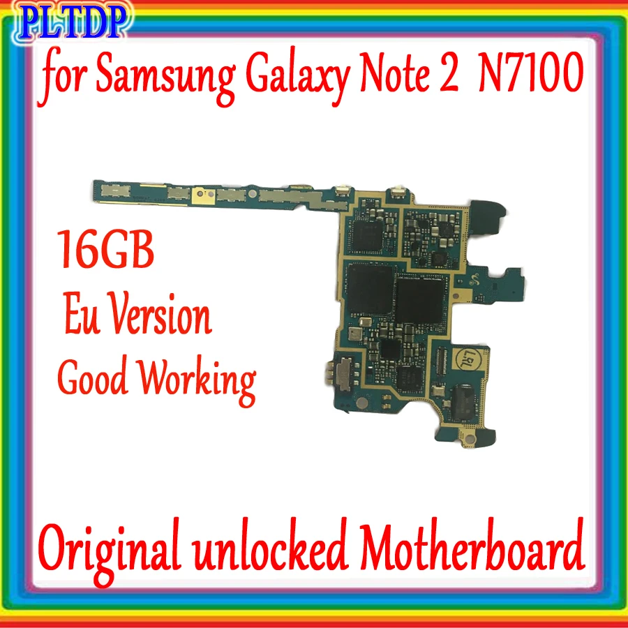 Для Samsung Galaxy Note 2 N7100 материнская плата 16 ГБ разблокированная и европейская версия