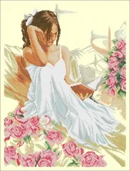

NN YIXIAO Counted Cross Stitch Kit Cross stitch RS cotton with cross stitch Lanarte Lanarte pn150001 girl in flower