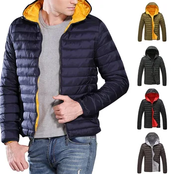 

Winter Warm Men Hooded Parka Coats Men Thick Down Jackets Casual Thermal Outwear Mens Windbreakers Solid Winter Jacket