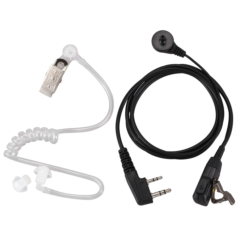 2 Pin PTT MIC Headset Covert Acoustic Tube In-ear Earpiece For Kenwood TYT Baofeng UV-5R BF-888S CB Radio Accessories | Электроника