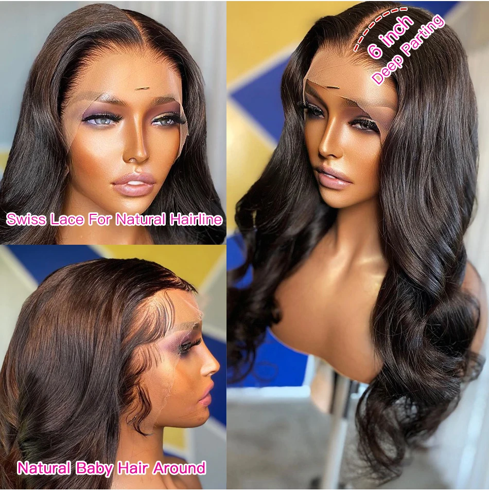 360 HD Lace Frontal Wig Human Hiar Wigs 30 34 Inch Body Wave 13X6 13X4 Lace Front Wigs For Women Virgin Brazilian 180 Density