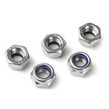 

170PCS M3 M4 M5 M6 M8 M10 M12 304 Stainless Steel Hexagon Nylon Lock Nuts Set Furniture Bolts Kit