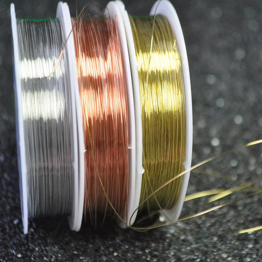 1pcs/Nail Art Copper Wire Soft Brass Line Cords Nail Decoration Nail DIY Design Gold Silver Rose Gold Manicure Supplies Y819