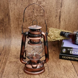 Lámpara de queroseno clásica Retro de 25cm, 6 colores, LED, para acampar, luces portátiles de mecha, lámpara de aceite de Adorno