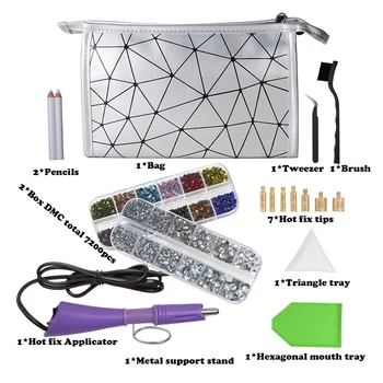 

Hot Sale 7200Pcs Hot Fix Rhinestones Set +Tool /Hot Fix Rhinestones Hotfix Applicator Iron-on Wand Strass Crystal Glass Hot Fix