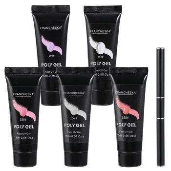 

7pcs in 1 Set Manicure Tools Set Resin Gel Nail Extension Gel Nail Builder Finger Tips Pen Brush