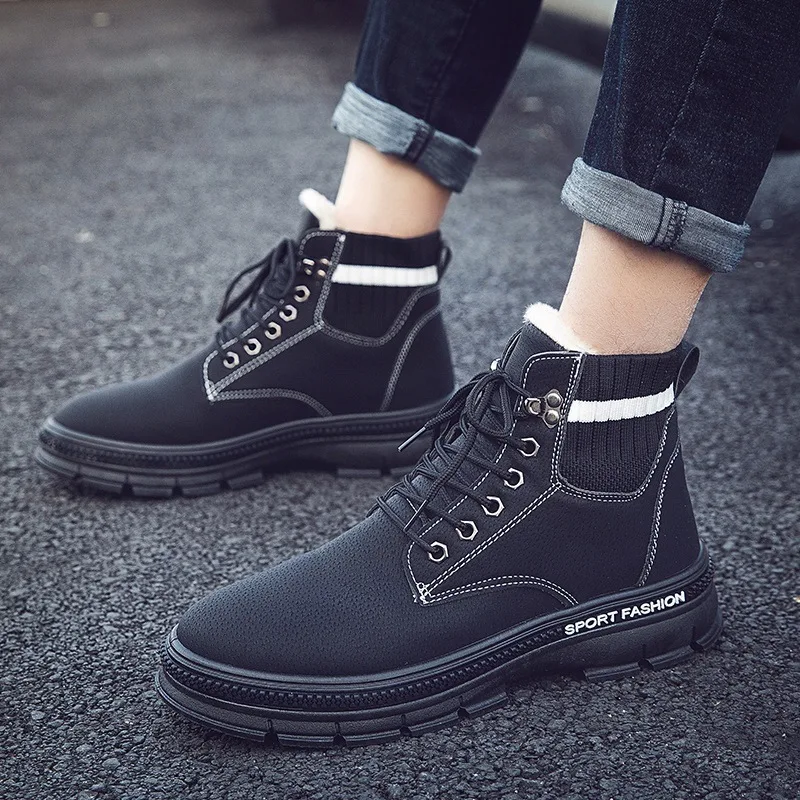 

Mazefeng новые зимние ботинки для снега, удобные теплые Ботинки, Ботильоны, износостойкая хлопковая обувь, мужские зимние ботинки, бархатные ботильоны