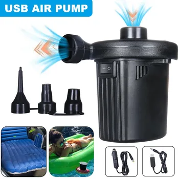 

Electric Air Pump Portable Air Pump with 3 Nozzles Quick Inflate Deflate for Air Bed Mattress Paddling Pool BJStore