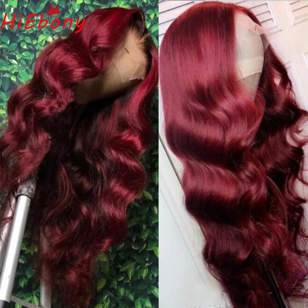 HiEbony Preplucked Lace Front Wig Deep Red 180% Body Wave Glueless Remy Hair  Lace Front Wigs Deep Parting Wigs with Baby Hair|Human Hair Lace Wigs| -  AliExpress