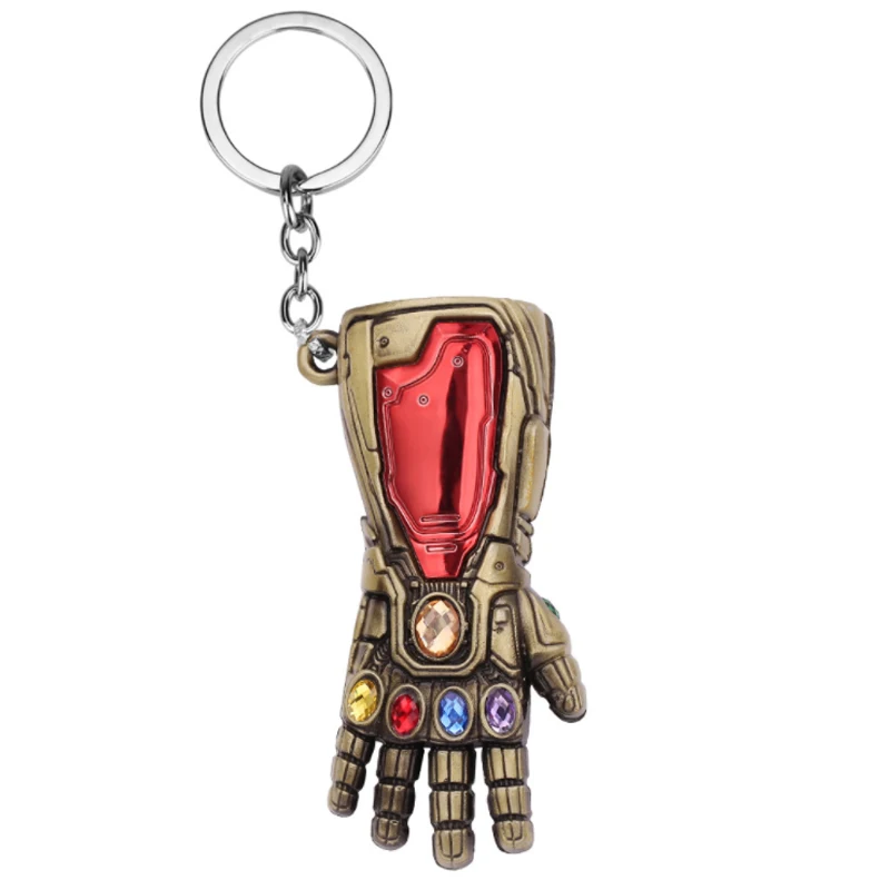 Капитан брелок с героями Marvel Мстители Брелки Тор Брелок для ключей в форме молотка Халк Бесконечность гаунтлет брелок Железный человек металлический брелок - Цвет: Iron man 07