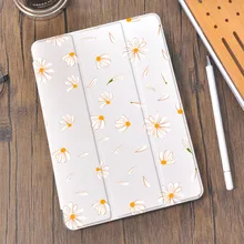 Jolie coque en Silicone avec porte crayon pour Air 4, iPad Pro 2021, Air 1, 7e génération, 12.9 Pro 2018, Mini 5, 10.5