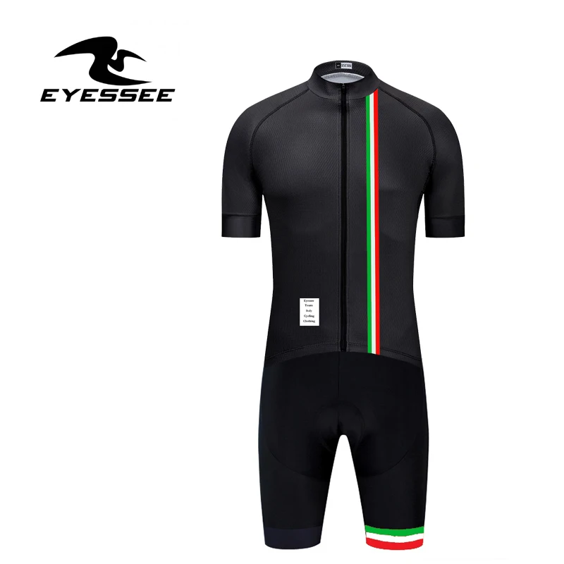 Triatlon Eyessee Pro Team Триатлон Мужская итальянская одежда для велоспорта Ropa Ciclismo с коротким рукавом велокостюм велосипедная одежда - Цвет: Triatlon