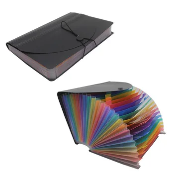 

24 Pockets Business File Office Document Supplies Files Folder with Lid A4 File Organizer Expandable Accordion Style