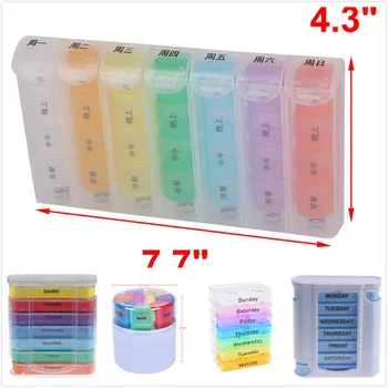 

5Styles 7 Day Week Pill Box Organizer Container Kit Tablet Holder Medicine Tablet Drug Holder Storage Box Pillbox Case Organizer